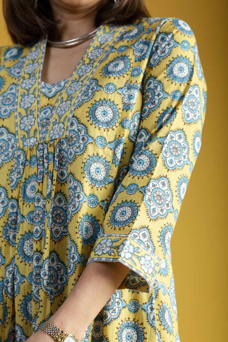Image for Kusvaa Avdaf217 Ila Handloom Cotton A Line Dress Closeup