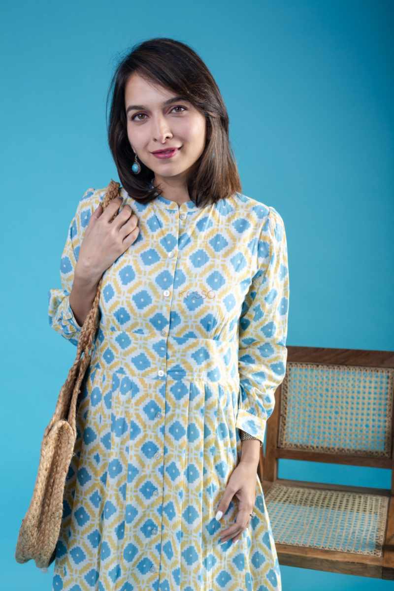 Image for Kusvaa Avdaf223 Thitiksha Cotton Handblock Dress Front