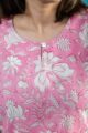 Image for Kusvaa De182 Kannareth Cotton Handblock Straight Fit Kurta Closeup