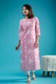 Image for Kusvaa De182 Kannareth Cotton Handblock Straight Fit Kurta Side