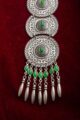 Image for Kusvaa Kpn107 Turkish Circular Green Multi Stone Chain Necklace Front