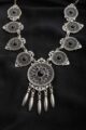 Image for Kusvaa Kpn19 Turkish Black Multi Stone Circular Tribal Boho Necklace Front
