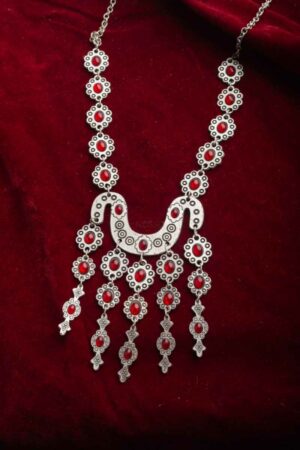 Image for Kusvaa Kpn21 Turkish Red Multi Stone Paisely Necklace Featured