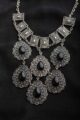 Image for Kusvaa Kpn55 Turkish Circular Multi Black Stone Chain Necklace Front