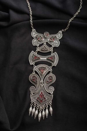 Image for Kusvaa Kpn56 Kazaki Multi Shape Red Stone Chain Necklace Featured