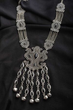 Image for Kusvaa Kpn62 Turkish Shape Multi Black Stone Ghungroo Necklace Black Featured