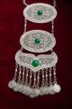 Image for Kusvaa Kpn68 Turkish Circular Pendant Green Stone Coin Necklace Front