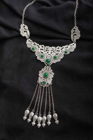 Image for Kusvaa Kpn70 Turkish Multi Green Stone Chain Necklace Featured