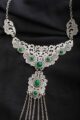 Image for Kusvaa Kpn70 Turkish Multi Green Stone Chain Necklace Front