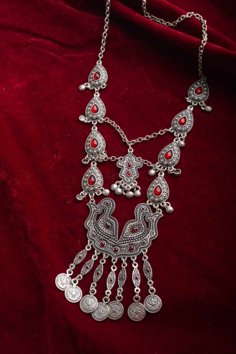 Image for Kusvaa Kpn74 Turkish Multi Red Stone Bird Necklace Featured