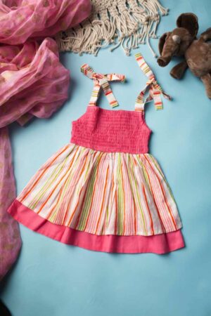 Image for Kusvaa Mbe50 Hansini Girls Cotton Frock Front