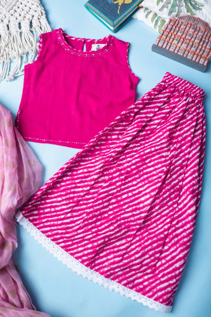 Image for Kusvaa Vck22 Dhuni Cotton Girls Top Skirt Set Featured