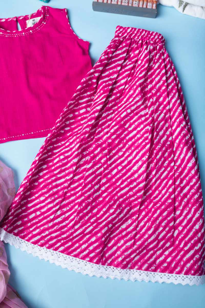 Image for Kusvaa Vck22 Dhuni Cotton Girls Top Skirt Set Front