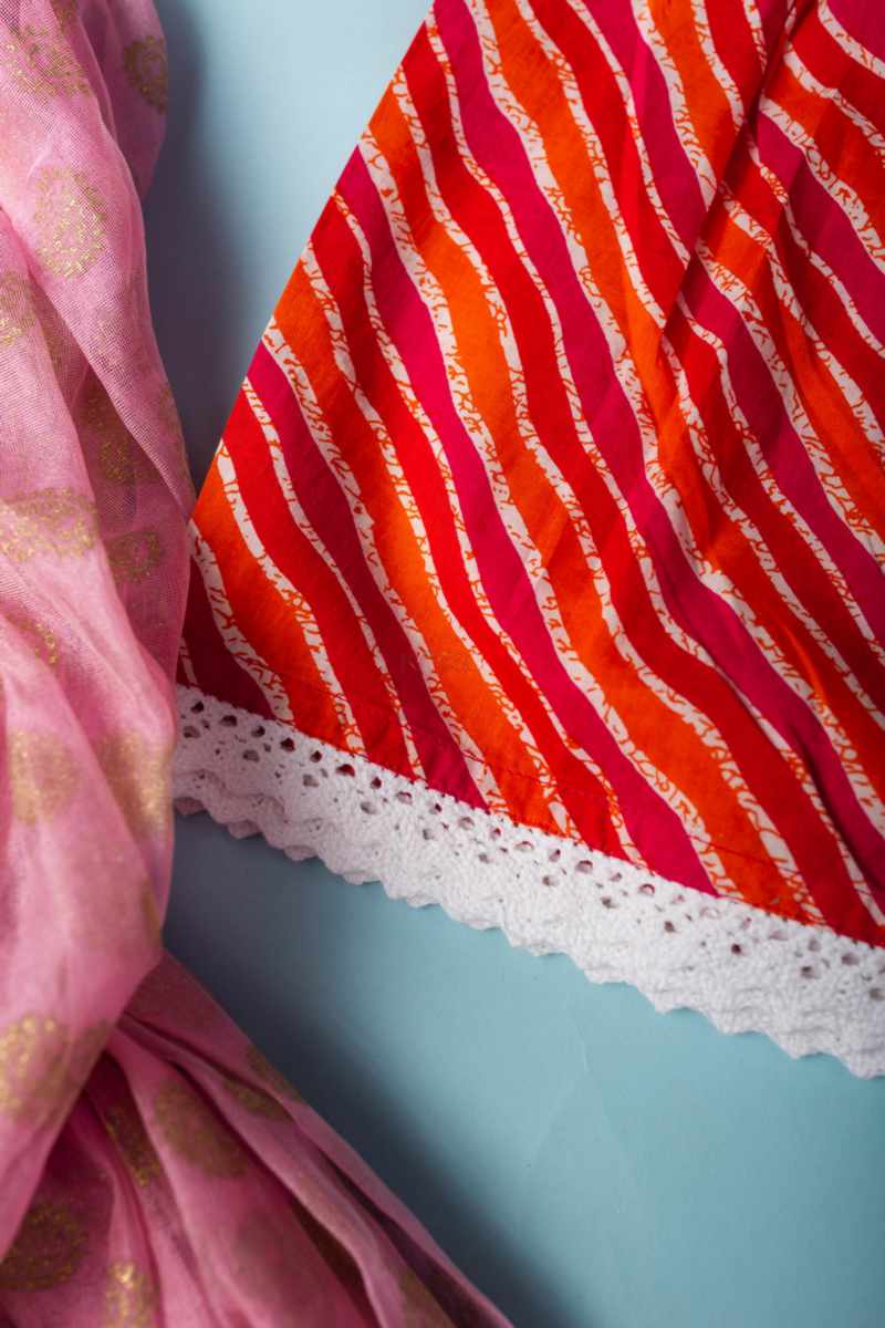 Image for Kusvaa Vck23 Erisha Cotton Girls Top Skirt Set Closeup