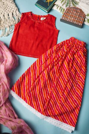Image for Kusvaa Vck23 Erisha Cotton Girls Top Skirt Set Featured