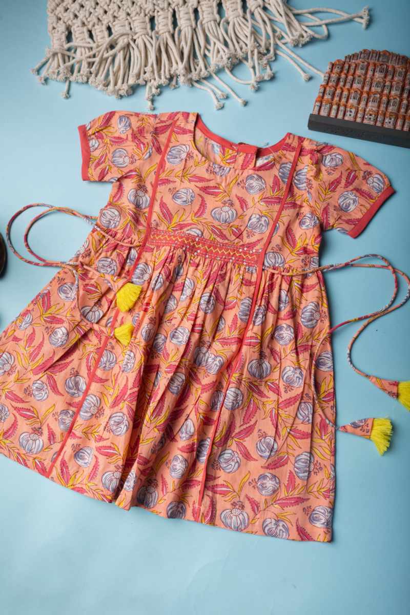 Image for Kusvaa Vck24 Kimaya Cotton Frock Closeup
