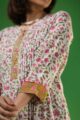 Image for Kusvaa Vcr179 Indu Cotton Handblock Print Straight Kurta Closeup 2
