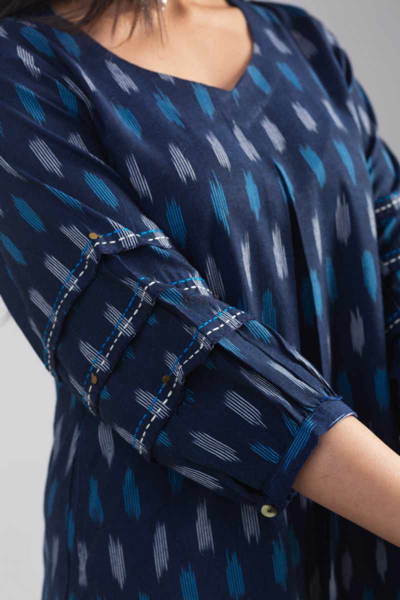 Image for Kusvaa Ws1003 Ichachha Ikkat A Line Kurta Closeup