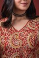 Image for Kusvaa Ws1005 Kashi Cotton Kalmkari Kurta Closeup