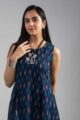 Image for Kusvaa Ws1014 Parnavi Ikkat A Line Dress Closeup 2