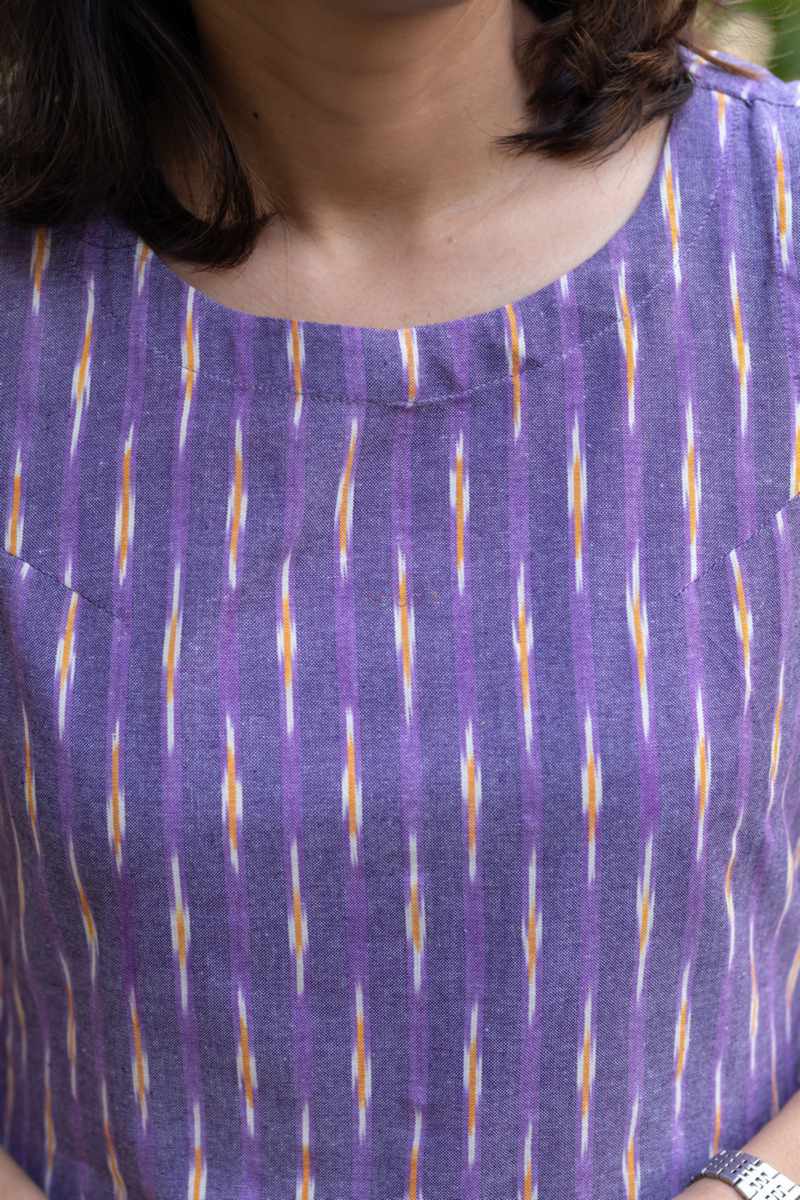 Image for Kusvaa Ws1017 Myra Ikkat A Line Dress Closeup