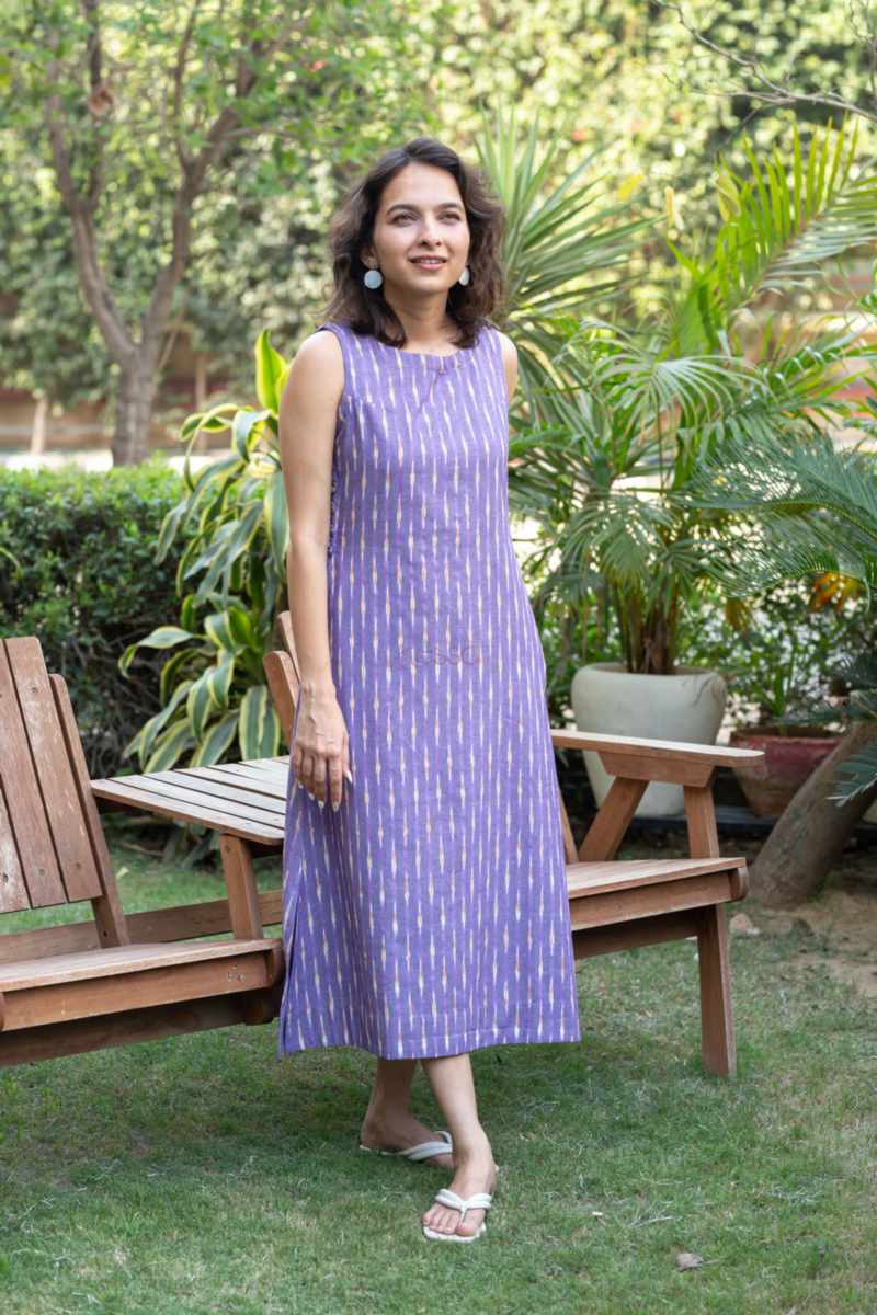 Image for Kusvaa Ws1017 Myra Ikkat A Line Dress Side