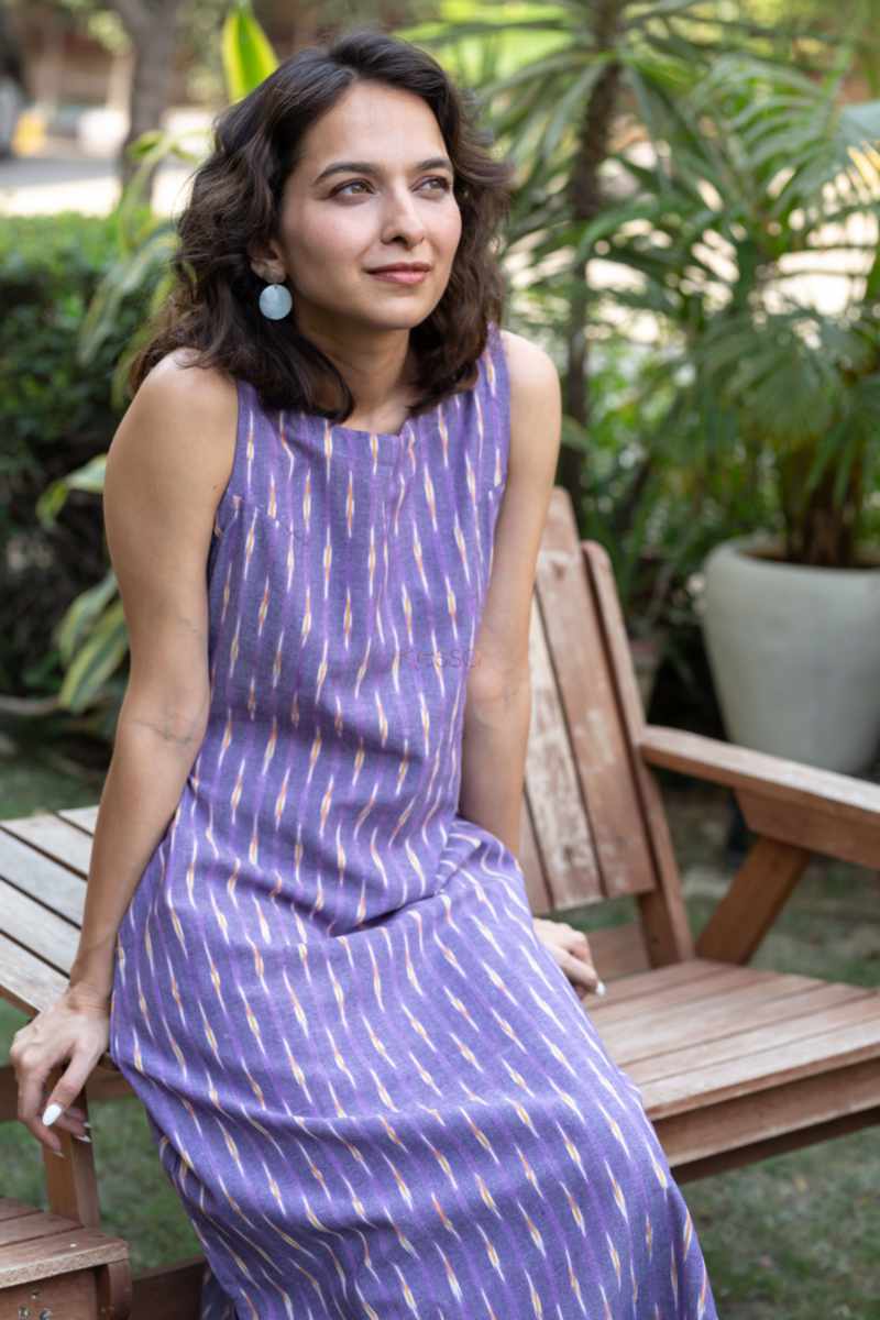 Image for Kusvaa Ws1017 Myra Ikkat A Line Dress Sitting