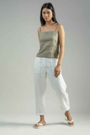 Image for Kusvaa Ws981a Aarunya Linen Spaghetti Top Front