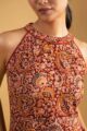 Image for Kusvaa Ws998 Nehal Cotton Kalmkari Dress Closeup
