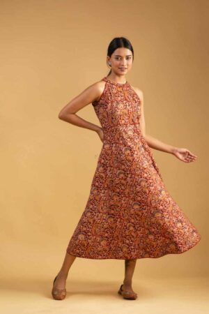 Image for Kusvaa Ws998 Nehal Cotton Kalmkari Dress Featured