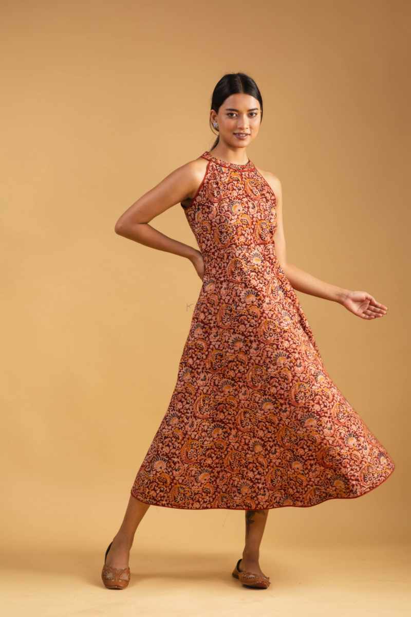 Image for Kusvaa Ws998 Nehal Cotton Kalmkari Dress Featured