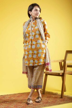 Image for Kusvaa Wsr379 Drisana Handblock Cotton Complete Suit Set Featured
