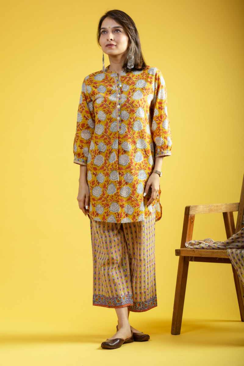 Image for Kusvaa Wsr379 Drisana Handblock Cotton Complete Suit Set Side
