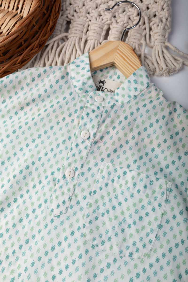 Image for Kusvaa Aj73 Daiwik Cotton Boy Kurta Closeup