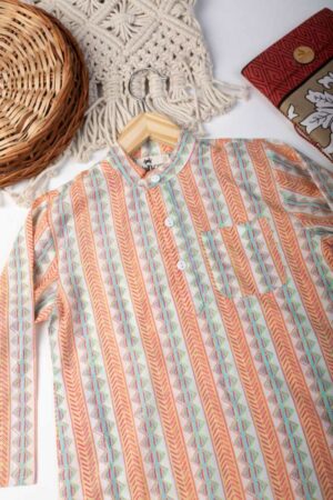 Image for Kusvaa Aj74 Harit Cotton Boy Kurta Front