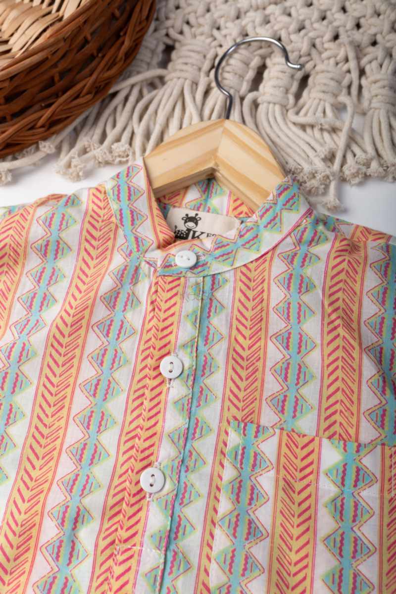 Image for Kusvaa Aj74 Harit Cotton Boy Kurta Side