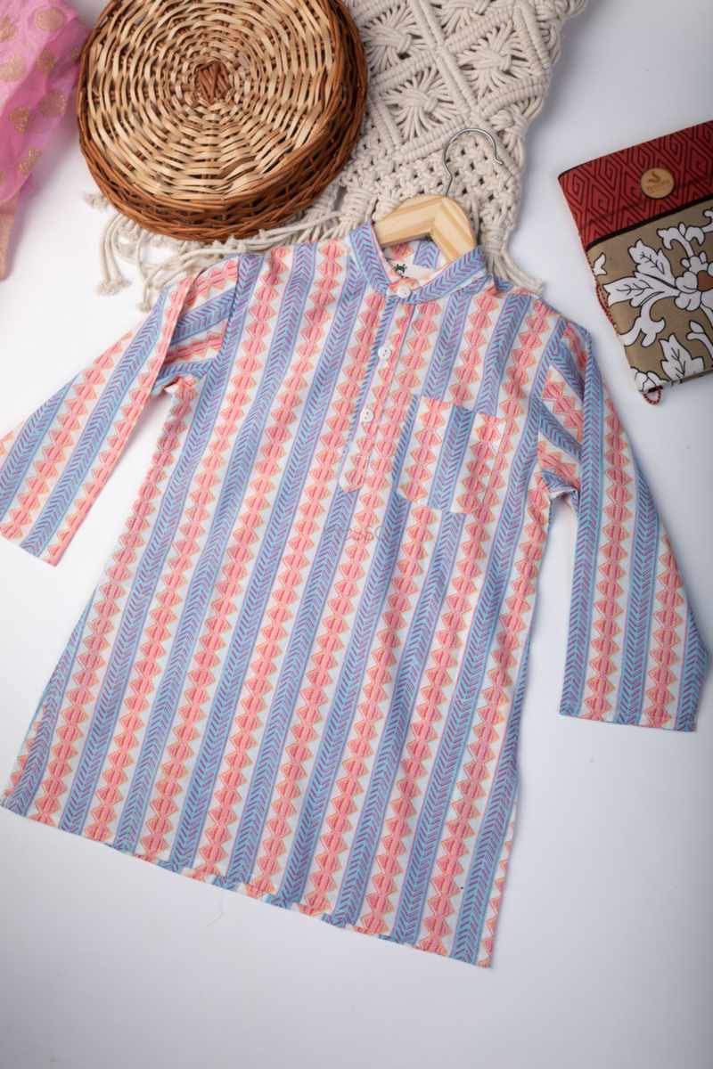 Image for Kusvaa Aj76 Manik Cotton Boy Kurta Closeup