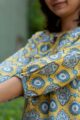 Image for Kusvaa Avdaf220 Dharithri Handblock Cotton Short Top Closeup 2