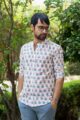 Image for Kusvaa Bpr28 Ishan Handblock Print Men Full Sleeves Shirt Closeup 2