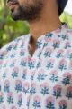 Image for Kusvaa Bpr28 Ishan Handblock Print Men Full Sleeves Shirt Closeup