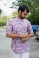Image for Kusvaa Bpr29 Kanishk Handblock Men Full Sleeves Shirt Closeup 2