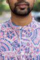 Image for Kusvaa Bpr29 Kanishk Handblock Men Full Sleeves Shirt Closeup