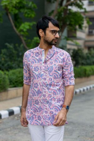 Image for Kusvaa Bpr29 Kanishk Handblock Men Full Sleeves Shirt Side