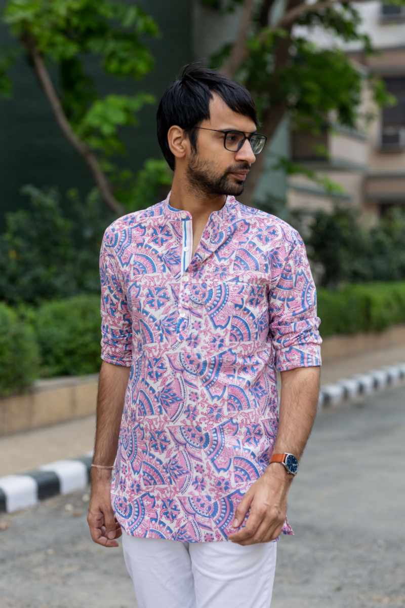 Image for Kusvaa Bpr29 Kanishk Handblock Men Full Sleeves Shirt Side