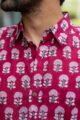 Image for Kusvaa Bpr30 Lekhit Handblock Men Half Sleeves Shirt Closeup