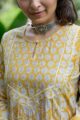Image for Kusvaa Bpr33 Aishani Handblock Cotton Straight Kurta Closeup