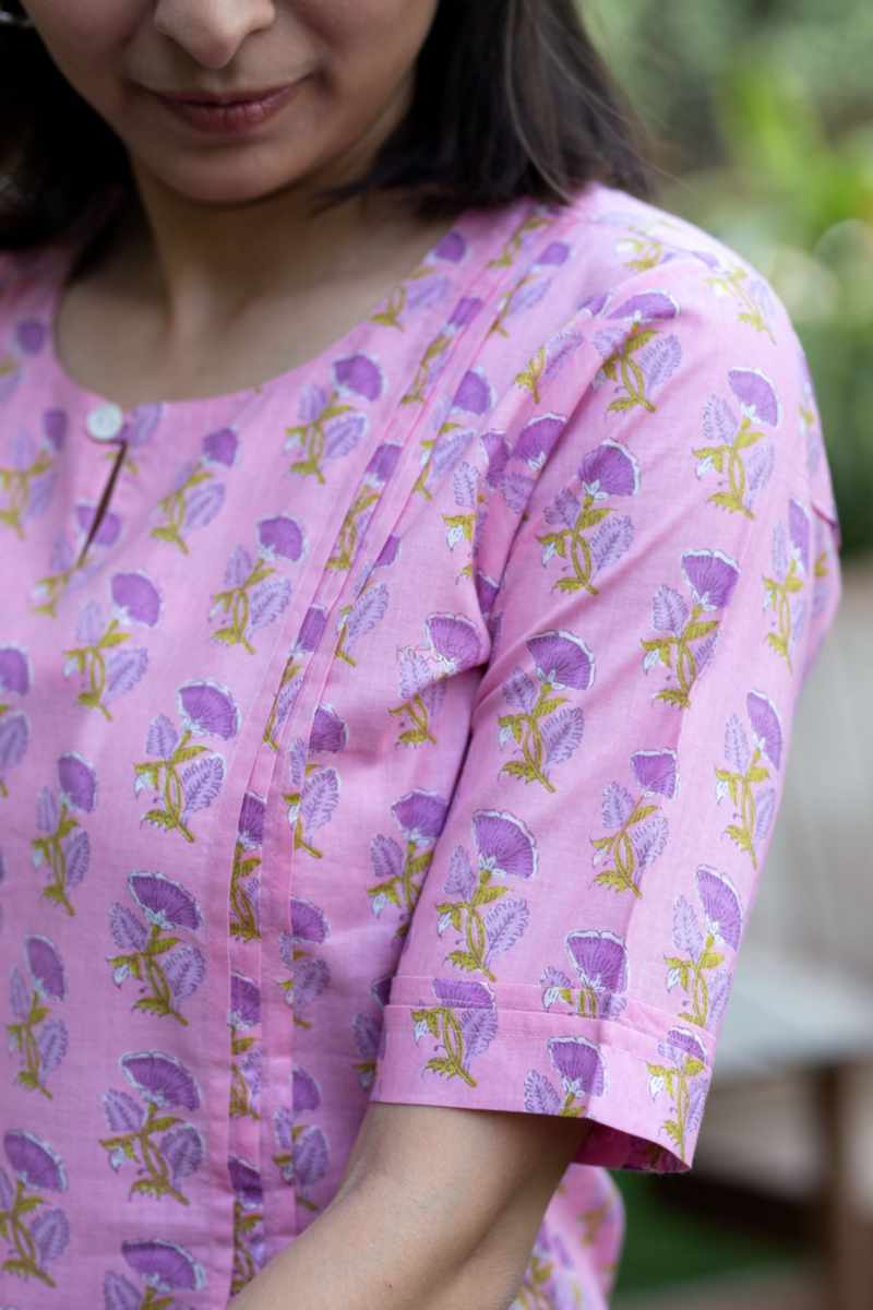 Image for Kusvaa De183 Ina Straight Fit Cotton Kurta Closeup 2