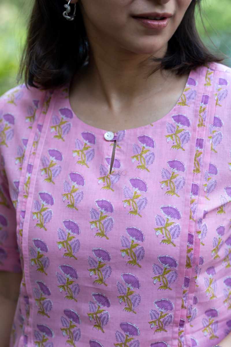 Image for Kusvaa De183 Ina Straight Fit Cotton Kurta Closeup