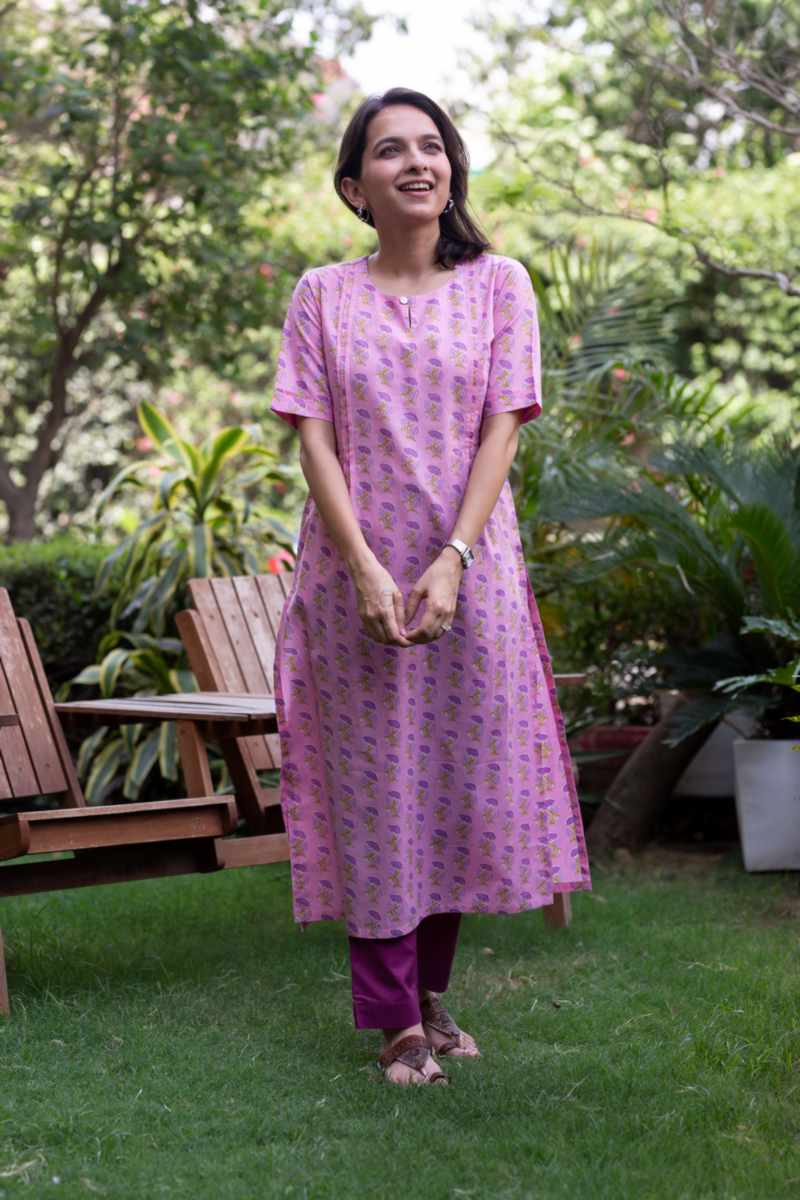 Image for Kusvaa De183 Ina Straight Fit Cotton Kurta Side