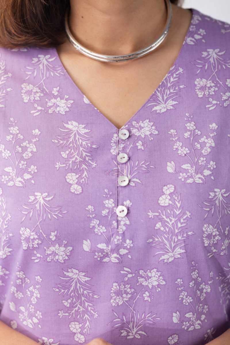 Image for Kusvaa Taf106 Kirtida Cotton Straight Kurta Closeup